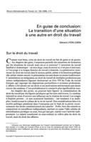 En guise de conclusion: la transition d'une situation à une autre en droit du travail