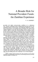 A broader role for national provident funds: the Zambian experience