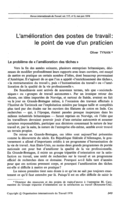 L'amélioration des postes de travail: le point de vue d'un praticien