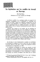 La législation sur les conflits du travail en Norvège