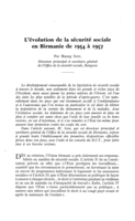 L'évolution de la sécurité sociale en Birmanie de 1954 à 1957
