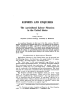 The agricultural labour situation in the United States
