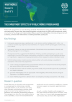 The employment effects of public works programmes