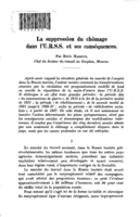 La suppression du chômage dans l'U.R.S.S. et ses conséquences