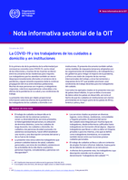 La COVID-19 y los trabajadores de los cuidados a domicilio y en instituciones