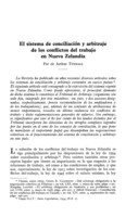 El sistema de conciliación y arbitraje de los conflictos del trabajo en Nueva Zelandia