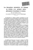 Les fluctuations saisonnières de chômage en relation avec quelques autres phénomène économiques et sociaux