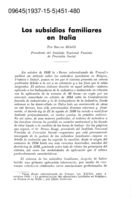 Los subsidios familiares en Italia