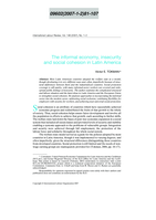 The informal economy, insecurity and social cohesion in Latin America
