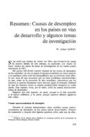 Resumen: causas de desempleo en los países menos desarrollados y algunos temas de investigación