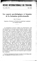 Les aspects psychologiques et humains de la formation professionnelle