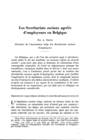 Les secrétariats sociaux agréés d'employeurs en Belgique