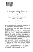 A scientific labour policy for industrial plants