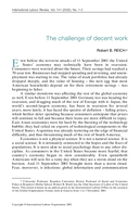 The challenge of decent work