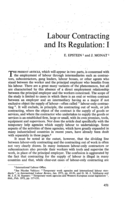 Labour contracting and its regulation: I
