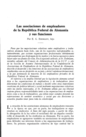 Las asociaciones de empleadores de la República Federal de Alemania y sus funciones