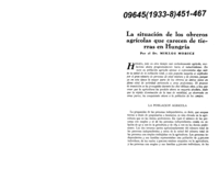 La situación de los obreros agrícolas que carecen de tierras en Hungría