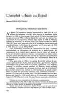 L'emploi urbain au Brésil