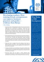 Developing markets: how training female entrepreneurs can improve business practices and profits - evidence from Kenya