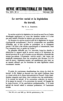 Le service social et la législation du travail