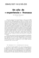 Un año de "experiencia" francesa