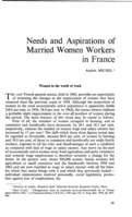Needs and aspirations of married women workers in France