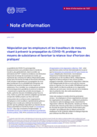 Négociation par les employeurs et les travailleurs de mesures visant à prévenir la propagation du COVID-19, protéger les moyens de subsistance et favoriser la relance: tour d’horizon des pratiques