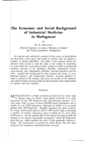 The economic and social background of industrial medicine in Madagascar