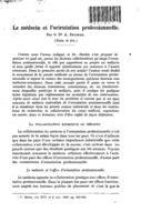 Le médecin, et l'orientation professionnelle: II