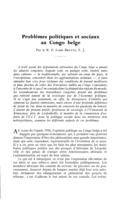 Problèmes politiques et sociaux au Congo belge