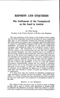 The settlement of the unemployed on the land in Austria