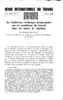 La Conference technique préparatoire sur les conditions du travail dans les mines de charbon