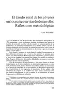 El éxodo rural de los jóvenes en los países en vías de desarrollo: reflexiones metodológicas