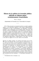 Efectos de la política de inversión pública aplicada en algunos países económicamente desarrollados