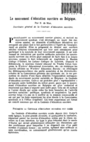 Le mouvement d'éducation ouvrière en Belgique