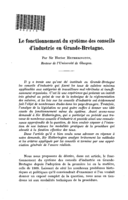 Le fonctionnement du système des conseils d'industrie en Grande-Bretagne