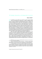 El trabajo decente y el desarrollo humano