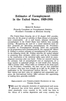 Estimates of unemployment in the United States, 1929-1935