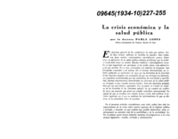 La crisis económica y la salud pública