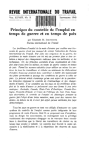 Principes du contrôle de l'emploi en temps de guerre et en temps de paix