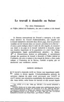 Le travail à domicile en Suisse