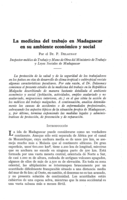 La medicina del trabajo en Madagascar en su ambiente económico y social