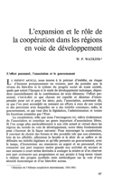 L'expansion et le rôle de la coopération dans les régions en voie de développement