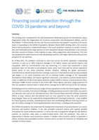 Financing social protection through the COVID-19 pandemic and beyond