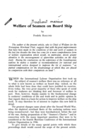 Welfare of seamen on board ship
