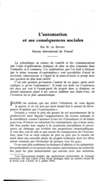 L'automation et ses conséquences sociales
