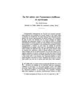 La loi suisse sur l'assurance-vieillesse et survivants