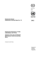 Employment dimension of trade liberalization with China: analysis of the case of Indonesia with dynamic social accounting matrix