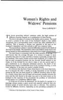 Women's rights and widows' pensions
