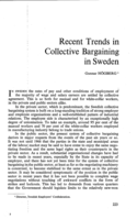 Recent trends in collective bargaining in Sweden